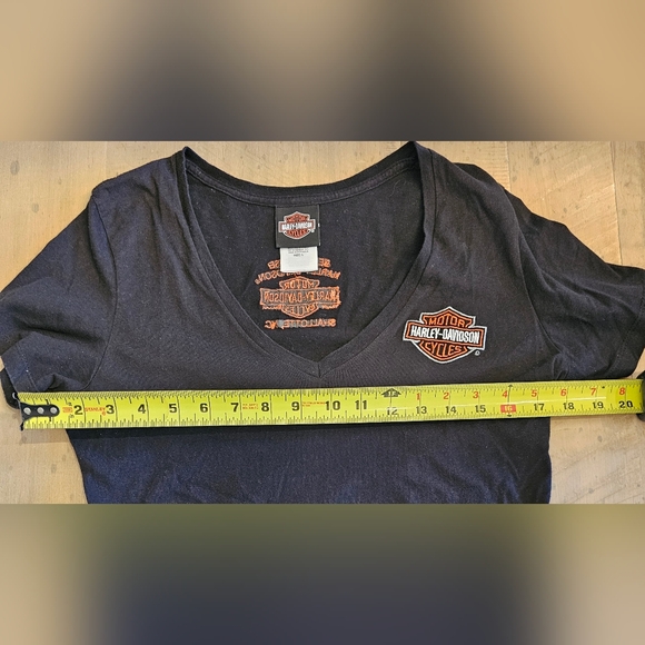 Harley-Davidson Women's Black V-Neck Top in L - Picture 6 of 7